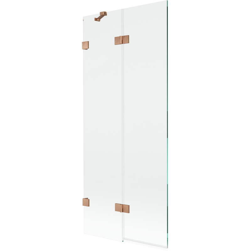 Mexen Lunar Duschabtrennung 2-teilig links 80 x 150 cm, transparent, gebürstetes Kupfer - 897-080-100-65-00-L
