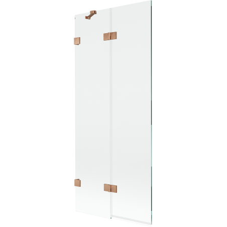 Mexen Lunar Duschabtrennung 2-teilig links 80 x 150 cm, transparent, gebürstetes Kupfer - 897-080-100-65-00-L