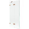 Mexen Lunar Duschabtrennung 2-teilig links 80 x 150 cm, transparent, gebürstetes Kupfer - 897-080-100-65-00-L