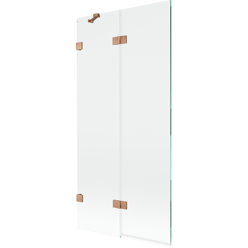 Mexen Lunar Duschabtrennung, 2-flügelig links, 90 x 150 cm, transparent, gebürstetes Kupfer - 897-090-100-65-00-L