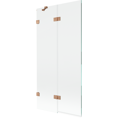 Mexen Lunar Duschabtrennung, 2-flügelig links, 90 x 150 cm, transparent, gebürstetes Kupfer - 897-090-100-65-00-L
