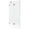 Mexen Lunar Duschabtrennung, 2-flügelig links, 90 x 150 cm, transparent, gebürstetes Kupfer - 897-090-100-65-00-L