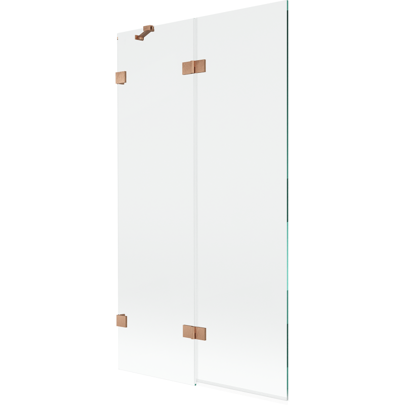 Mexen Lunar Duschwand 2-flügelig links 100 x 150 cm, transparent, gebürstetes Kupfer - 897-100-100-65-00-L
