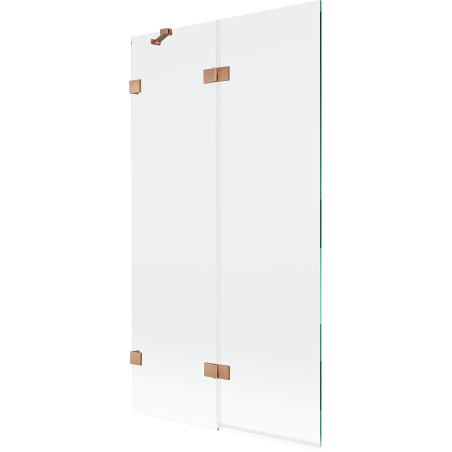 Mexen Lunar Duschwand 2-flügelig links 100 x 150 cm, transparent, gebürstetes Kupfer - 897-100-100-65-00-L