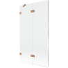 Mexen Lunar Duschwand 2-flügelig links 100 x 150 cm, transparent, gebürstetes Kupfer - 897-100-100-65-00-L