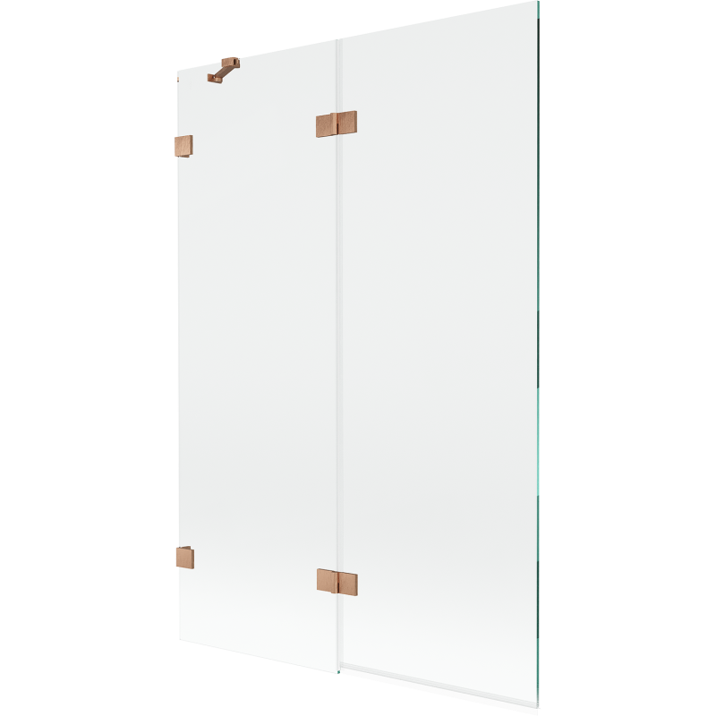 Mexen Lunar Duschabtrennung mit 2 Flügeln links 120 x 150 cm, transparent, gebürstetes Kupfer - 897-120-100-65-00-L