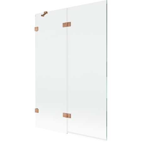 Mexen Lunar Duschabtrennung mit 2 Flügeln links 120 x 150 cm, transparent, gebürstetes Kupfer - 897-120-100-65-00-L