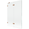 Mexen Lunar Duschabtrennung mit 2 Flügeln links 120 x 150 cm, transparent, gebürstetes Kupfer - 897-120-100-65-00-L