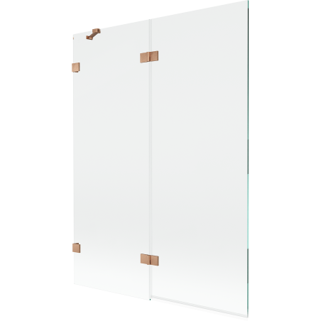 Mexen Lunar Duschabtrennung 2-flügelig links 130 x 150 cm, transparent, gebürstetes Kupfer - 897-130-100-65-00-L