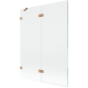 Mexen Lunar Duschabtrennung 2-flügelig links 130 x 150 cm, transparent, gebürstetes Kupfer - 897-130-100-65-00-L