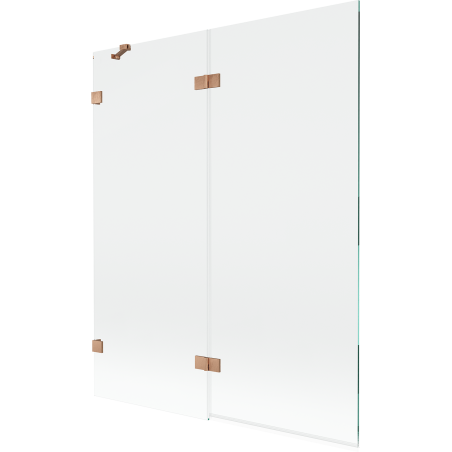 Mexen Lunar Duschwand 2-flügelig links 140 x 150 cm, transparent, gebürstetes Kupfer - 897-140-100-65-00-L