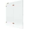 Mexen Lunar Duschwand 2-flügelig links 140 x 150 cm, transparent, gebürstetes Kupfer - 897-140-100-65-00-L