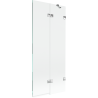 Mexen Lunar 2-flügelige Duschabtrennung rechts 80 x 150 cm, transparent, Chrom - 897-080-100-01-00-P