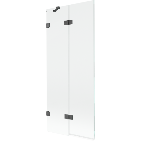 Mexen Lunar Duschwand 2-flügelig links 80 x 150 cm, transparent, gebürstet, gun grau - 897-080-100-66-00-L