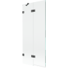 Mexen Lunar Duschwand 2-flügelig links 80 x 150 cm, transparent, gebürstet, gun grau - 897-080-100-66-00-L