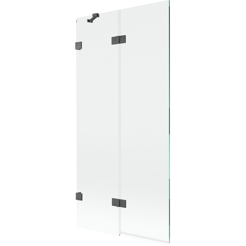 Mexen Lunar Duschabtrennung 2-flügelig links 90 x 150 cm, transparent, gebürstetes Gun Gray - 897-090-100-66-00-L