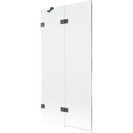Mexen Lunar Duschabtrennung 2-flügelig links 90 x 150 cm, transparent, gebürstetes Gun Gray - 897-090-100-66-00-L