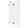 Mexen Lunar Duschabtrennung 2-flügelig links 90 x 150 cm, transparent, gebürstetes Gun Gray - 897-090-100-66-00-L