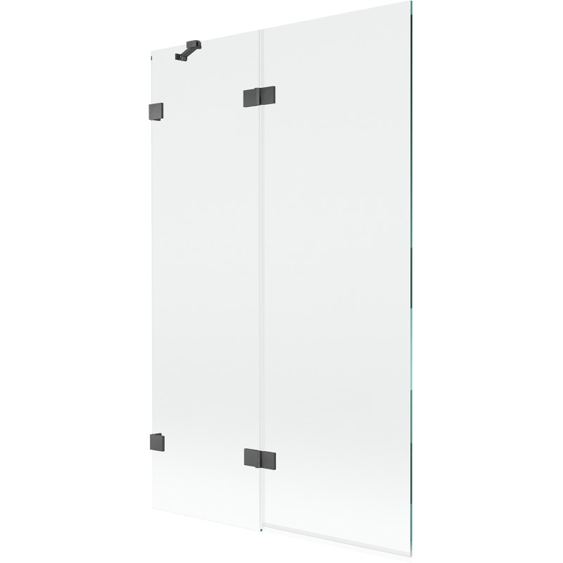 Mexen Lunar Badewannen-Faltwand 2-flügelig links 110 x 150 cm, transparent, gebürstetes Gun Gray - 897-110-100-66-00-L