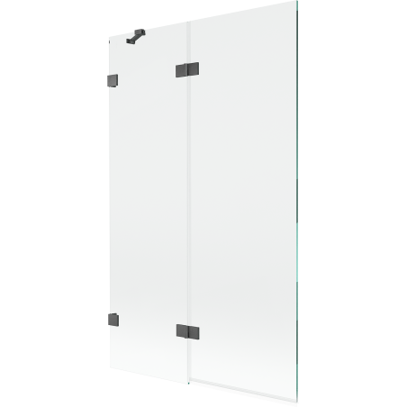 Mexen Lunar Duschabtrennung 2-teilig links 110 x 150 cm, transparent, gebürstet pistolen-grau - 897-110-100-66-00-L