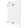 Mexen Lunar Duschabtrennung 2-teilig links 110 x 150 cm, transparent, gebürstet pistolen-grau - 897-110-100-66-00-L