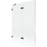 Mexen Lunar Duschabtrennung 2-teilig links 120 x 150 cm, transparent, gebürstetes Gun Gray - 897-120-100-66-00-L