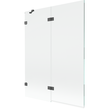 Mexen Lunar Duschabtrennung 2-flügelig links 130 x 150 cm, transparent, gebürstetes Gun Gray - 897-130-100-66-00-L
