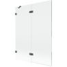 Mexen Lunar Duschabtrennung 2-flügelig links 130 x 150 cm, transparent, gebürstetes Gun Gray - 897-130-100-66-00-L