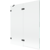 Mexen Lunar Duschabtrennung 2-flügelig links 140 x 150 cm, transparent, gun gray gebürstet - 897-140-100-66-00-L