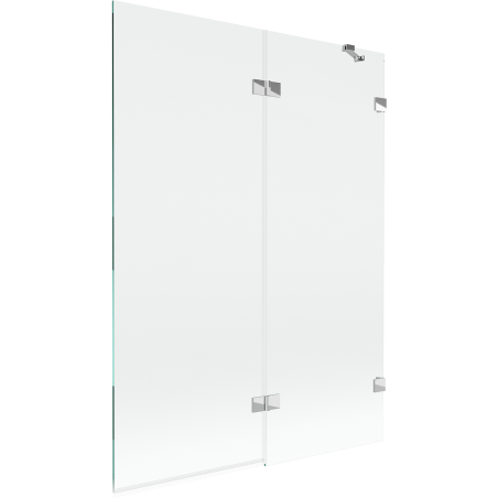 Mexen Lunar 2-flügelige Duschabtrennung rechts 130 x 150 cm, transparent, Chrom - 897-130-100-01-00-P