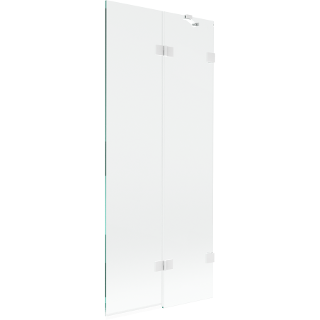 Mexen Lunar Duschabtrennung 2-teilig Rechts 80 x 150 cm, transparent, weiß - 897-080-100-20-00-P