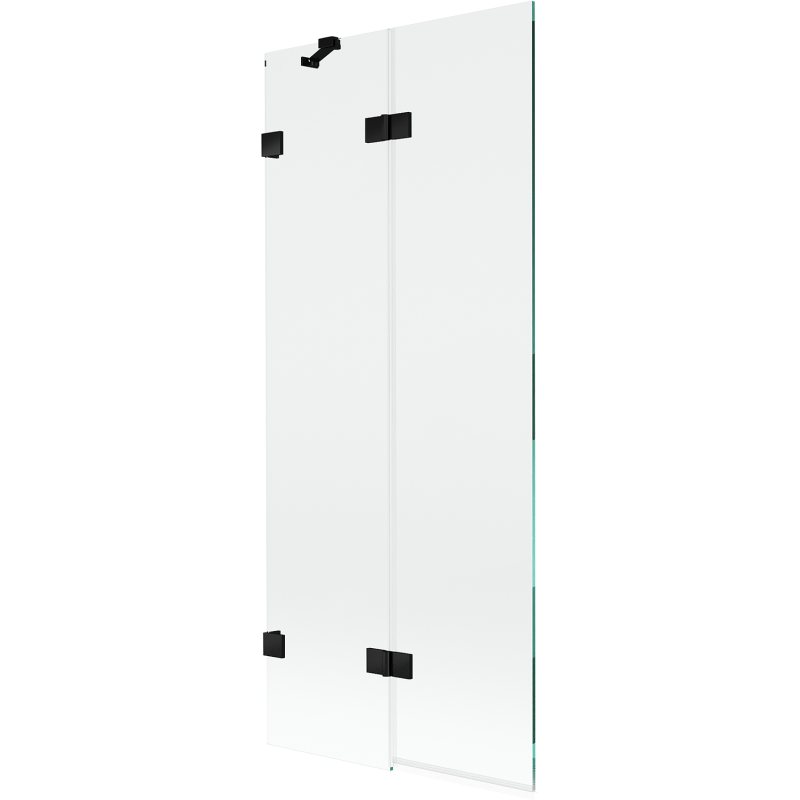 Mexen Lunar Duschwand 2-flügelig links 80 x 150 cm, transparent, schwarz - 897-080-100-70-00-L
