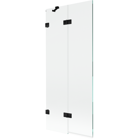 Mexen Lunar Duschwand 2-flügelig links 80 x 150 cm, transparent, schwarz - 897-080-100-70-00-L