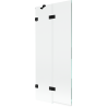Mexen Lunar Duschwand 2-flügelig links 80 x 150 cm, transparent, schwarz - 897-080-100-70-00-L