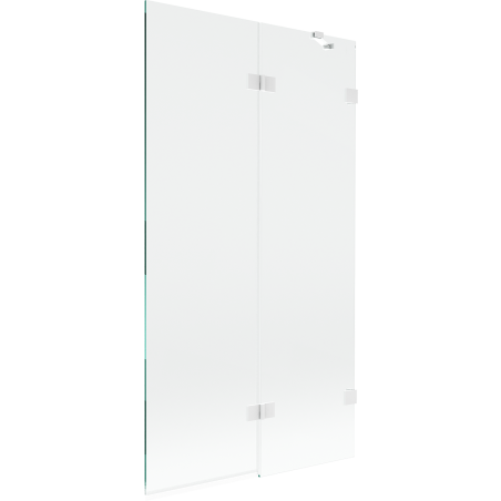 Mexen Lunar 2-flügelige Duschwand rechts 100 x 150 cm, transparent, weiß - 897-100-100-20-00-P