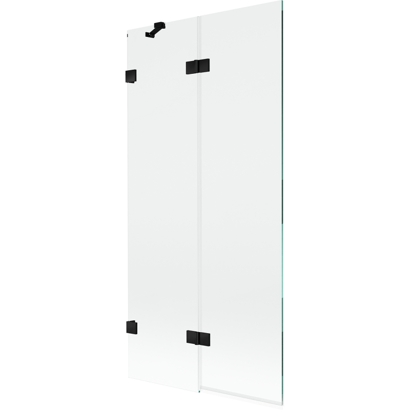Mexen Lunar Duschwand 2-flügelig links 90 x 150 cm, transparent, schwarz - 897-090-100-70-00-L