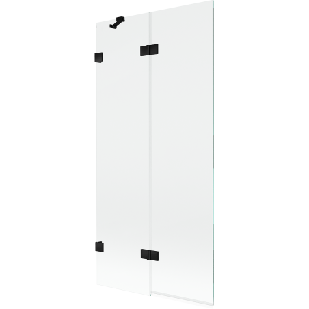 Mexen Lunar Duschwand 2-flügelig links 90 x 150 cm, transparent, schwarz - 897-090-100-70-00-L