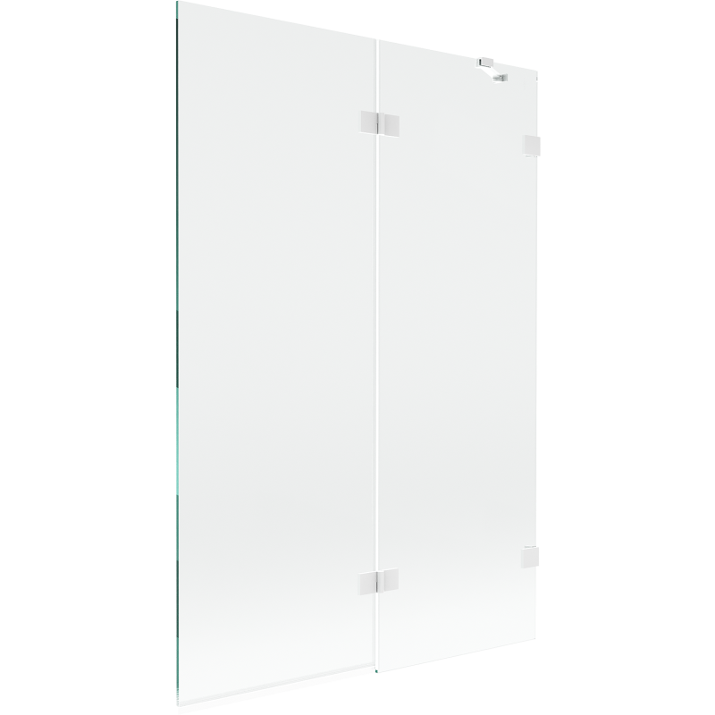 Mexen Lunar Duschabtrennung 2-flügelig rechts 120 x 150 cm, transparent, weiß - 897-120-100-20-00-P