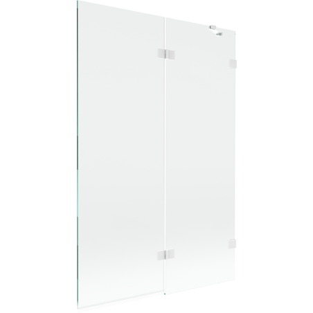 Mexen Lunar 2-flügelige rechte Badewannenabtrennung 120 x 150 cm, transparent, weiß - 897-120-100-20-00-P