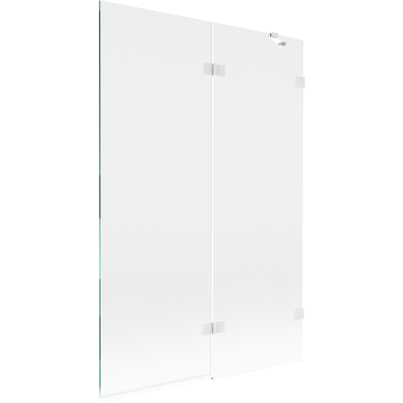Mexen Lunar Duschabtrennung 2-flügelig rechts 120 x 150 cm, transparent, weiß - 897-120-100-20-00-P