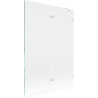 Mexen Lunar Duschabtrennung 2-flügelig rechts 120 x 150 cm, transparent, weiß - 897-120-100-20-00-P