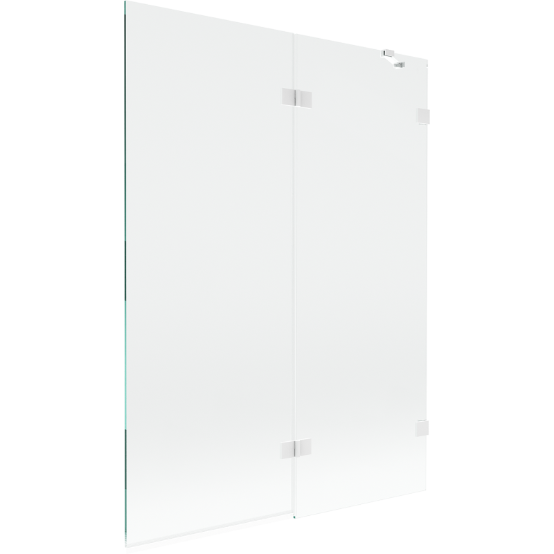 Mexen Lunar Duschabtrennung 2-flügelig rechts 130 x 150 cm, transparent, weiß - 897-130-100-20-00-P