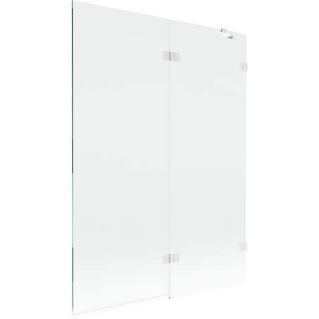 Mexen Lunar Duschabtrennung 2-flügelig rechts 130 x 150 cm, transparent, weiß - 897-130-100-20-00-P