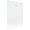 Mexen Lunar Duschabtrennung 2-flügelig rechts 130 x 150 cm, transparent, weiß - 897-130-100-20-00-P