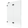 Mexen Lunar 2-flügelige Badewannenabtrennung links 120 x 150 cm, transparent, schwarz - 897-120-100-70-00-L