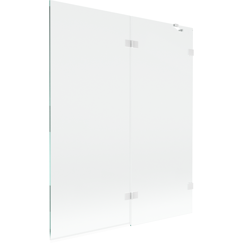 Mexen Lunar Duschabtrennung 2-flügelig rechts 140 x 150 cm, transparent, weiß - 897-140-100-20-00-P