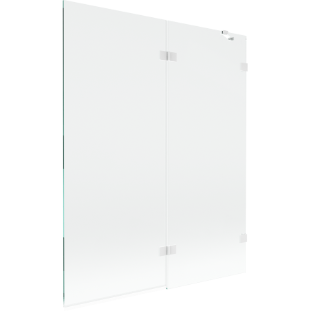 Mexen Lunar Duschabtrennung 2-flügelig rechts 140 x 150 cm, transparent, weiß - 897-140-100-20-00-P
