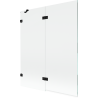 Mexen Lunar Duschwand 2-teilig links 140 x 150 cm, transparent, schwarz - 897-140-100-70-00-L