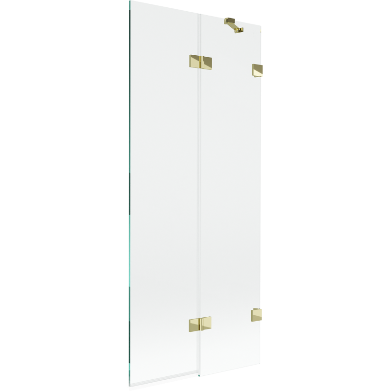 Mexen Lunar Duschfaltwand 2-flügelig rechts 80 x 150 cm, transparent, gold - 897-080-100-50-00-P