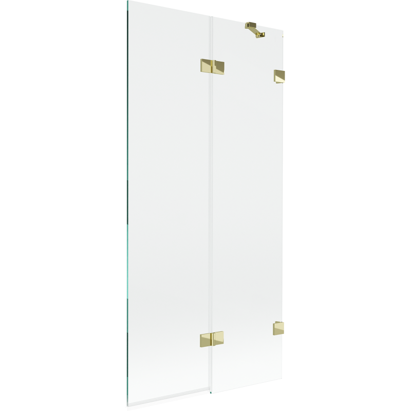 Mexen Lunar Duschabtrennung 2-flügelig rechts 90 x 150 cm, transparent, gold - 897-090-100-50-00-P